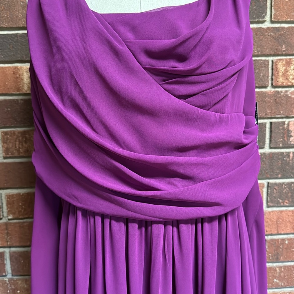 Suzi Chin for Maggy Boutique Purple Drape Front Dress Size. 18W - Picture 2 of 10